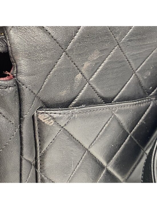 Chanel Backpack Quilted Jumbo CC Logo Lambskin Black Gold main image 8